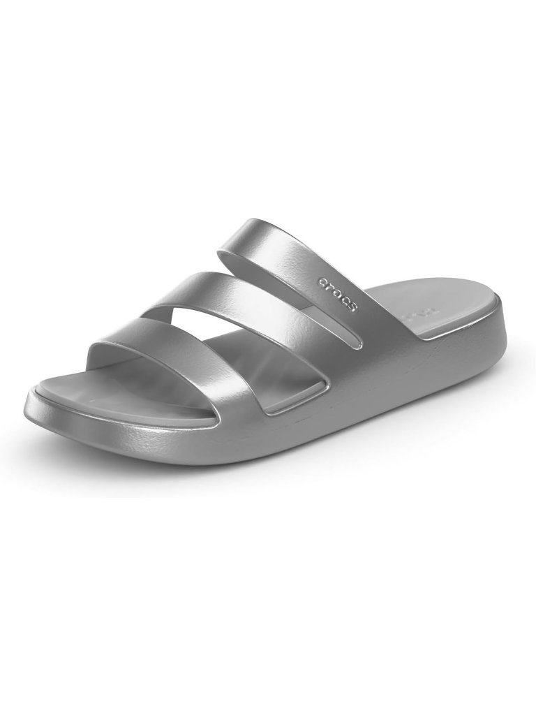 Women's Silver Imported Ethylene Vinyl Acetate Getaway Strap Sandals